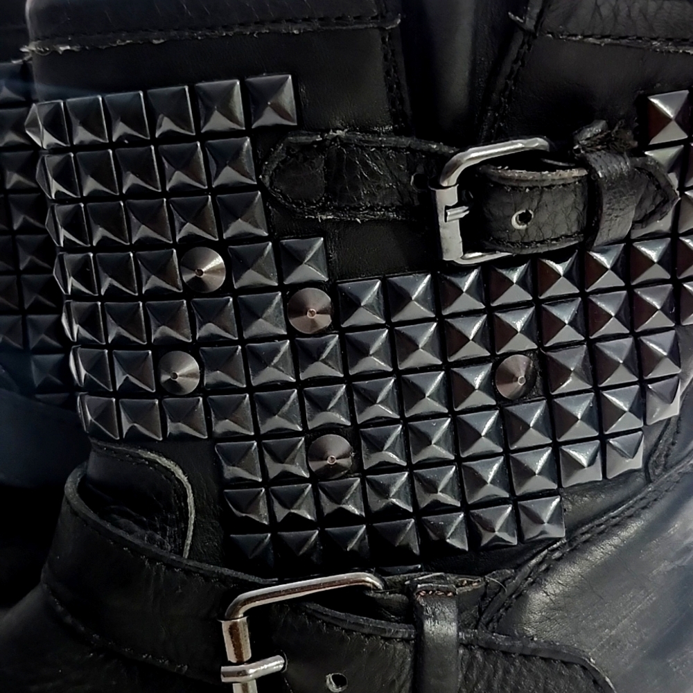 Ash Studded Black Ankle Boots - Picture 10 of 15